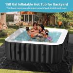 Glonerle 2-4 Person Inflatable Hot Tub, Large Square Portable Blow up Hot Tub, Leak-Proof PVC Outdoor Spa with 120 Air Jets, Insulated Cover and Heater Pump, 60” X 60” X 25”
