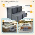 Gelacie Universal Hot Tub Steps 2-Step Spa Stairs with Storage 500 LBS Capacity Textured Step for Hot Tub/Camper/SPA Pool/Pet Stairs Charcoal Grey