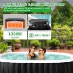 2 Person Inflatable Hot Tub with Side Table, Oval Blow Up Portable Hot Tub, Leak-Proof PVC Outdoor Spa with 100 Strong Air Jets, Heater Pump and Insulated Cover, 75” X 47”X 25”