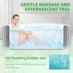 2 Person Inflatable Hot Tub with Side Table, Oval Blow Up Portable Hot Tub, Leak-Proof PVC Outdoor Spa with 100 Strong Air Jets, Heater Pump and Insulated Cover, 75” X 47”X 25”