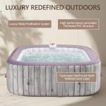UHOMEPRO Inflatable Hot Tub Spa Set, Outdoor Bubble Massage Portable Hot Tubs with 130 Soothing Jets, Insulated Cover, Internal Heater Pump, 6 Filter Cartridges (Square)