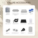 UHOMEPRO Inflatable Hot Tub Spa Set, Outdoor Bubble Massage Portable Hot Tubs with 130 Soothing Jets, Insulated Cover, Internal Heater Pump, 6 Filter Cartridges (Square)