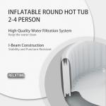 Inflatable Hot Tub Spa 2-4 Person 110 Air Jets, Portable Blow Up Hottub with Cover, Built in Heater Pump, Round Outdoor Spa, Cup Holder, 2 Filters, Green