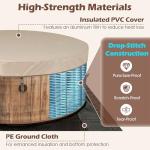Goplus Inflatable Hot Tub SPA, 4-6 Person 72" Round Pool Hottub W/ 120 Air Jets, Drop-Stitch Construction, Heater Pump, Filter, Energy-Efficient Thermal Cover, Ground Cloth, Portable Outdoor Water SPA