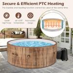 Goplus Inflatable Hot Tub SPA, 4-6 Person 72" Round Pool Hottub W/ 120 Air Jets, Drop-Stitch Construction, Heater Pump, Filter, Energy-Efficient Thermal Cover, Ground Cloth, Portable Outdoor Water SPA
