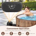 Goplus Inflatable Hot Tub SPA, 4-6 Person 72" Round Pool Hottub W/ 120 Air Jets, Drop-Stitch Construction, Heater Pump, Filter, Energy-Efficient Thermal Cover, Ground Cloth, Portable Outdoor Water SPA