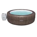 Bestway St. Moritz SaluSpa 2 to 7 Person Inflatable Round Outdoor Hot Tub with 180 Soothing AirJets, Filter Cartridge, Pump, & Insulated Cover, Brown