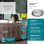 Bestway St. Moritz SaluSpa 2 to 7 Person Inflatable Round Outdoor Hot Tub with 180 Soothing AirJets, Filter Cartridge, Pump, & Insulated Cover, Brown