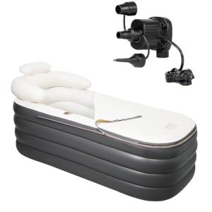 Portable Inflatable Bathtub with Backrest and Cup Holder