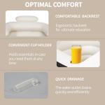 Portable Inflatable Bathtub with Backrest and Cup Holder