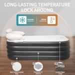 Portable Inflatable Bathtub with Backrest and Cup Holder