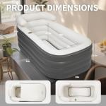 Portable Inflatable Bathtub with Backrest and Cup Holder