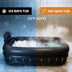Portable Bathtub for Adults with Cover - Ice Bath & Hot Tub for Athletes Recovery, Home SPA - Large Inflatable Bathtub 62.2x37.4x17.72in, Includes Pump, Easy Inflate & Drain
