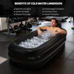 Portable Bathtub for Adults with Cover - Ice Bath & Hot Tub for Athletes Recovery, Home SPA - Large Inflatable Bathtub 62.2x37.4x17.72in, Includes Pump, Easy Inflate & Drain