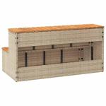 vidaXL Hot Tub Step - Beige Poly Rattan & Acacia, Outdoor Spa Steps for Safe Entry, Adjustable Feet, Sturdy, Weather-, 39.4"x19.7"x19.9"