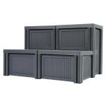 Gelacie Universal Hot Tub Steps 2-Step Spa Stairs with Storage 500 LBS Capacity Textured Step for Hot Tub/Camper/SPA Pool/Pet Stairs Charcoal Grey