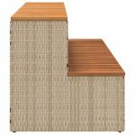 vidaXL Hot Tub Step - Beige Poly Rattan & Acacia, Outdoor Spa Steps for Safe Entry, Adjustable Feet, Sturdy, Weather-, 39.4"x19.7"x19.9"