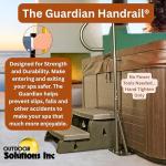 Outdoor Solutions Inc. Guardian® Hot Tub Handrail | Durable Spa Safety Rail with Textured Grip | Fits Hot Tubs Up to 42" Tall | 360° Swivel Handrail for Easy Access | Extra Stable Footplate