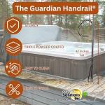 Outdoor Solutions Inc. Guardian® Hot Tub Handrail | Durable Spa Safety Rail with Textured Grip | Fits Hot Tubs Up to 42" Tall | 360° Swivel Handrail for Easy Access | Extra Stable Footplate
