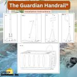 Outdoor Solutions Inc. Guardian® Hot Tub Handrail | Durable Spa Safety Rail with Textured Grip | Fits Hot Tubs Up to 42" Tall | 360° Swivel Handrail for Easy Access | Extra Stable Footplate