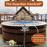 Outdoor Solutions Inc. Guardian® Hot Tub Handrail | Durable Spa Safety Rail with Textured Grip | Fits Hot Tubs Up to 42" Tall | 360° Swivel Handrail for Easy Access | Extra Stable Footplate
