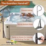 Outdoor Solutions Inc. Guardian® Hot Tub Handrail | Durable Spa Safety Rail with Textured Grip | Fits Hot Tubs Up to 42" Tall | 360° Swivel Handrail for Easy Access | Extra Stable Footplate