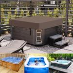 PATIKIL 85.8x85.8x11.8 inch Square Hot Tub Cover, 210D Oxford Waterproof Dustproof SPA Cover Protector Patio Furniture Covers for Hot Tub Outdoor Indoor, Gray