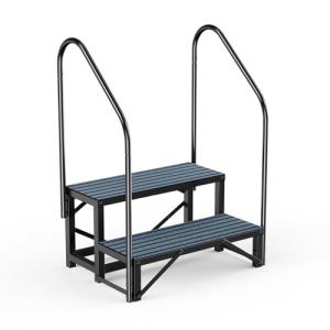 2-Step Hot Tub Steps with Handrail and Non-Slip Mats