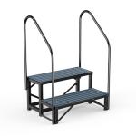 2-Step Hot Tub Steps with Handrail and Non-Slip Mats