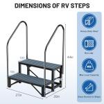 2-Step Hot Tub Steps with Handrail and Non-Slip Mats