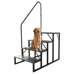 RV Steps with Handrail, Hot Tub Steps with Handrail 4 Step Ladder, RV Stairs 660 lbs Load Capacity with Anti-Slip Panel, Camper Steps for Spa, Travel Trailers, Home and Porch(1 handrail)