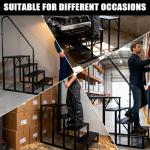 RV Steps with Handrail, Hot Tub Steps with Handrail 4 Step Ladder, RV Stairs 660 lbs Load Capacity with Anti-Slip Panel, Camper Steps for Spa, Travel Trailers, Home and Porch(1 handrail)