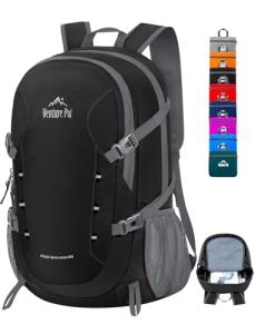 Venture Pal Lightweight 40L Hiking Backpack - Black