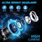 AMAKER LED Rechargeable Headlamp, 900000 Lumens, 6 Modes