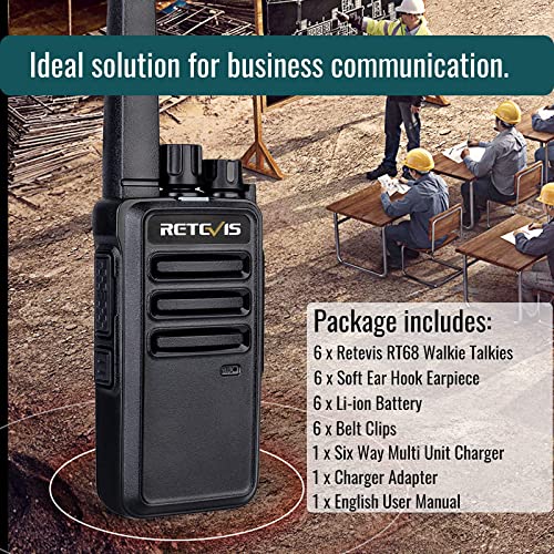 Retevis RT68 Walkie Talkies 6 Pack Rechargeable
