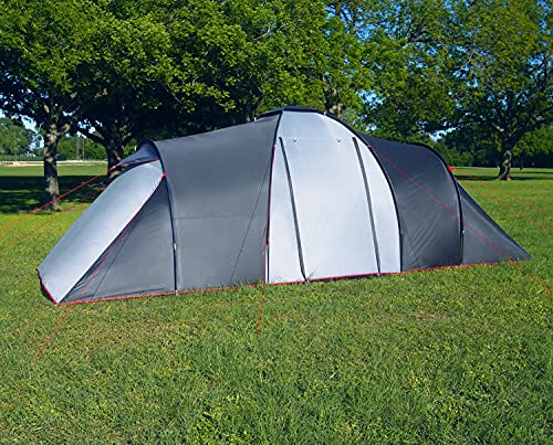 8 Person Waterproof Camping Tent with Divided Rooms