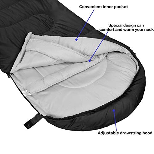 Waterproof Envelope Sleeping Bag for Traveling, Camping, Hiking
