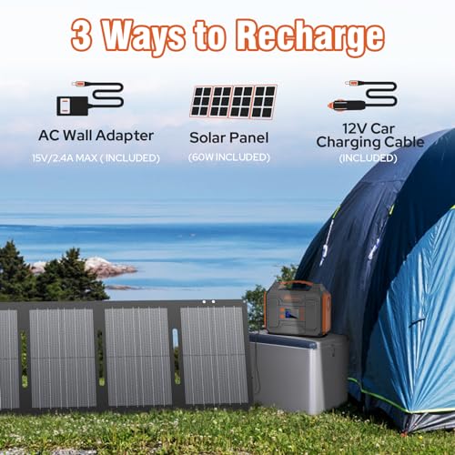 Portable 300W Solar Generator with Foldable 60W Panel