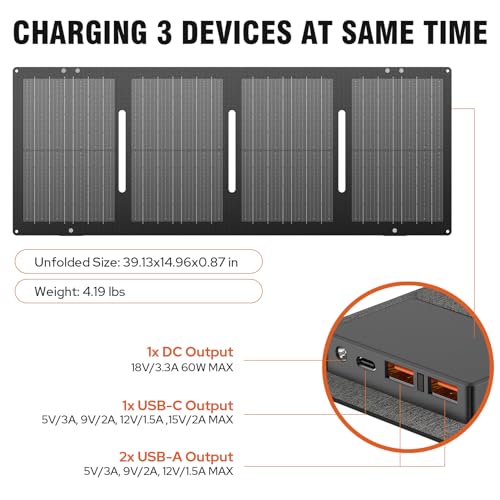 Portable 300W Solar Generator with Foldable 60W Panel
