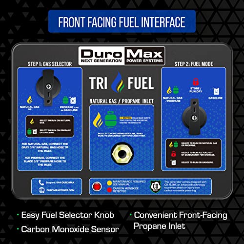 DuroMax XP13000HXT 13,000-Watt Tri Fuel Portable Generator
