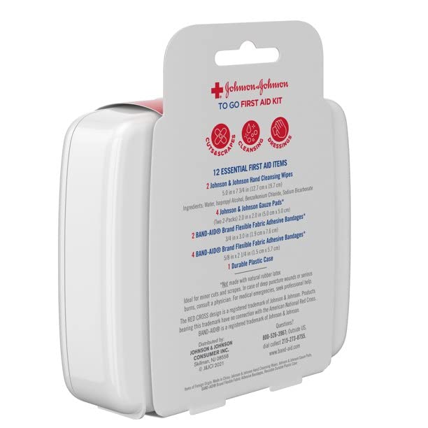 Johnson & Johnson First Aid Kit Set (12 Piece)