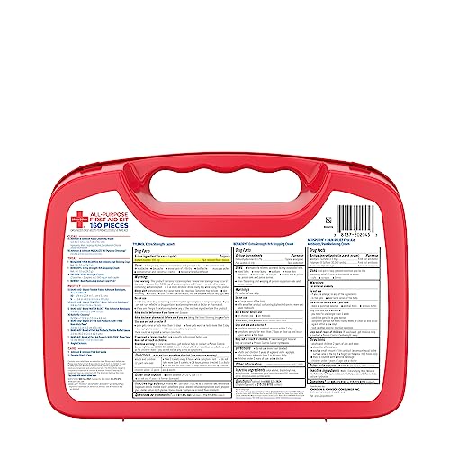 Compact All-Purpose First Aid Kit for Emergencies, 160 Pieces