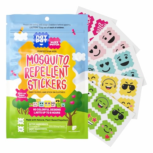 NATPAT Buzz Patch Mosquito Stickers for Kids - 60 pack