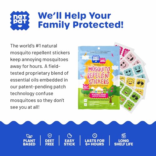 NATPAT Buzz Patch Mosquito Stickers for Kids - 60 pack