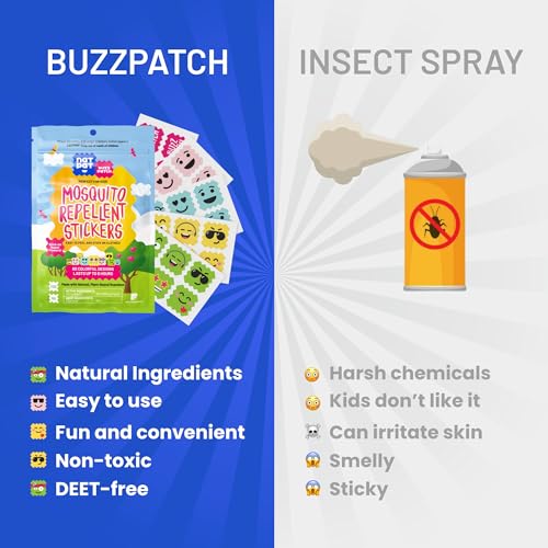 NATPAT Buzz Patch Mosquito Stickers for Kids - 60 pack
