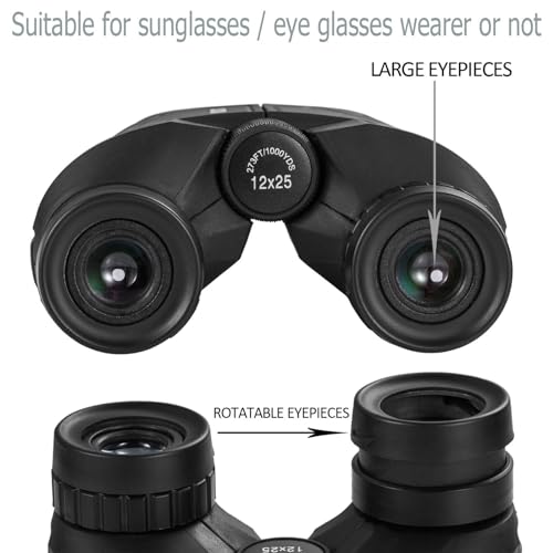 Occer 12x25 Compact Waterproof Binoculars for Adults and Kids