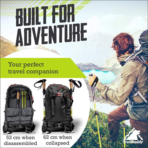 TrailBuddy Collapsible Trekking Poles - Lightweight Pair for Hiking