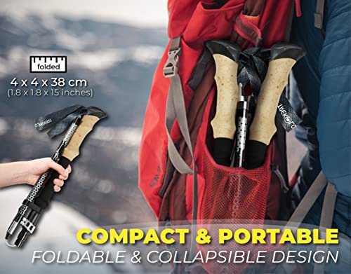 TREKOLOGY Trek-Z Collapsible Hiking & Trekking Poles - 2pc Set