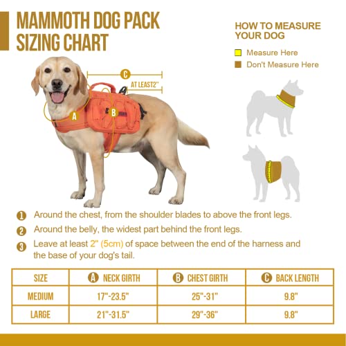 OneTigris Tactical Pet Backpack for Medium/Large Dogs, Orange