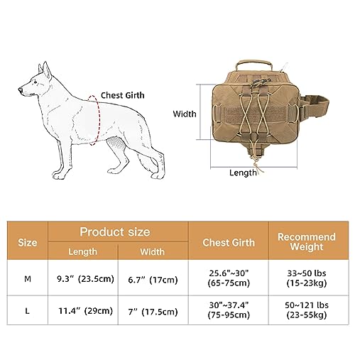 Dog Saddle Bag Backpack for Camping or Hiking